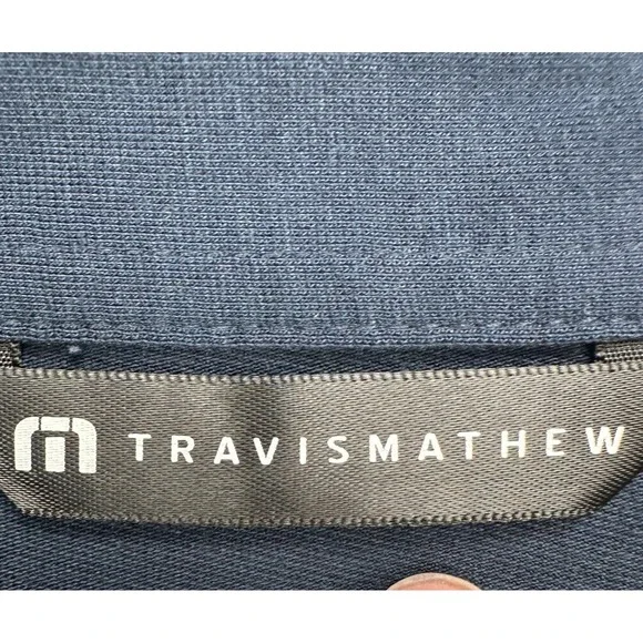 Travis Mathew Mens Golf Polo Shirt Medium Navy Blue Rugby Short Sleeve Stretch